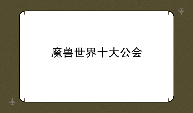魔兽世界十大公会